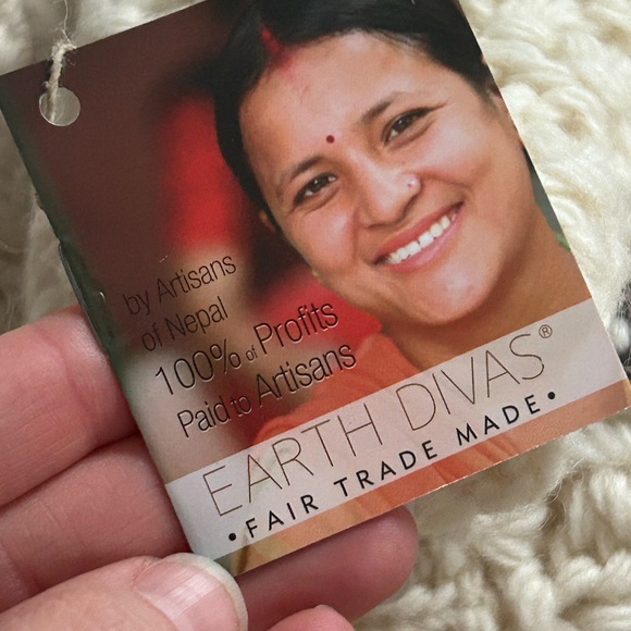 Knit new gloves removable top mittens mitten fair trade button gift - Picture 5 of 6